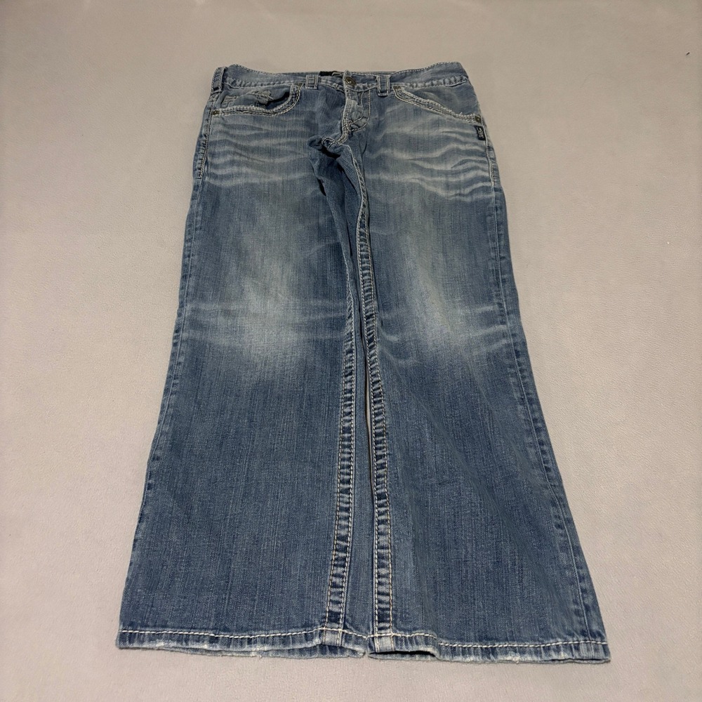 Silver Jeans Co Mens Gordie Loose Fit 32x30 Medium Wash Denim Jeans Workwear